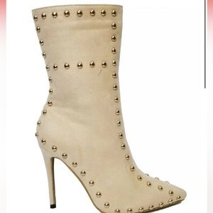 Brand New Suede Studded Booties Size 6.5